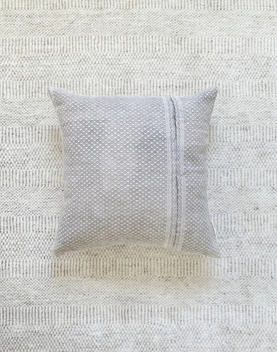 20x20 Vintage Embroidered Pillow Case Woven Grey Designer Textile | Etsy (US)