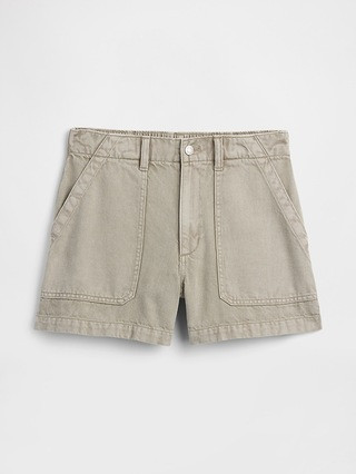 4" High Rise Denim Utility Shorts | Gap Factory