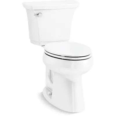 KOHLER  Highline White Elongated Chair Height 2-piece WaterSense Toilet 12-in Rough-In Size (Ada... | Lowe's