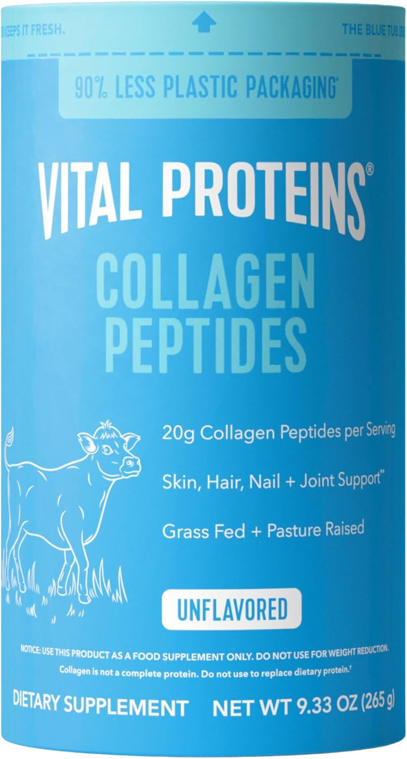 Vital Proteins Collagen Peptides Powder, Promotes Hair, Nail, Skin, Bone and Joint Health, Zero Sugar, Unflavored 9.33 OZ | Amazon (US)