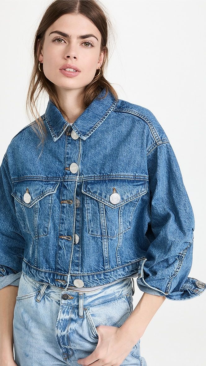 Ruched Sleeve Denim Jacket | Shopbop