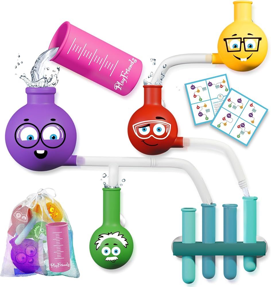 Aqualab Animated - Bath Toys for Kids Ages 4-8 - Science Themed Wall Suction Bath Toy – Animate... | Amazon (US)