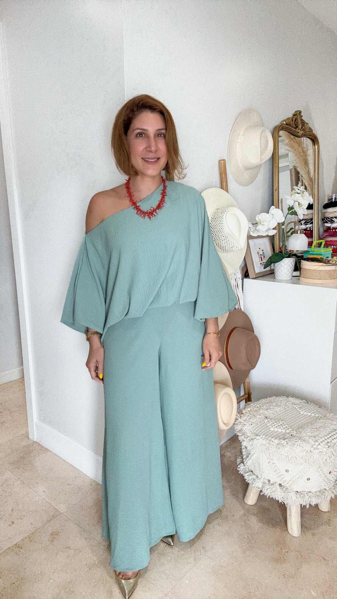 Flowy one-shoulder matching set from Amazonn