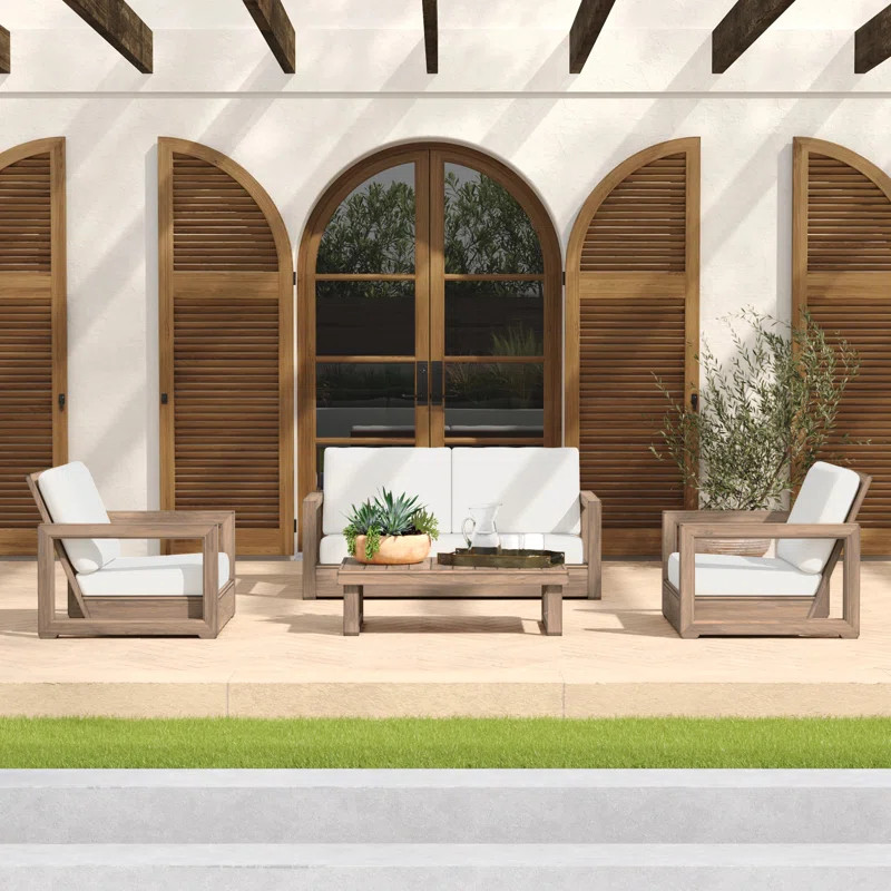 Donnie 4 Piece Sofa Seating Group with Cushions | Joss & Main