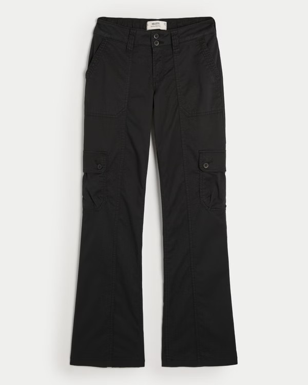 Mid-Rise Relaxed Cargo Boot Pants | Hollister (US)