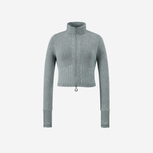 All Tension Zip Up Crop - Misty Green | Musinsa Global