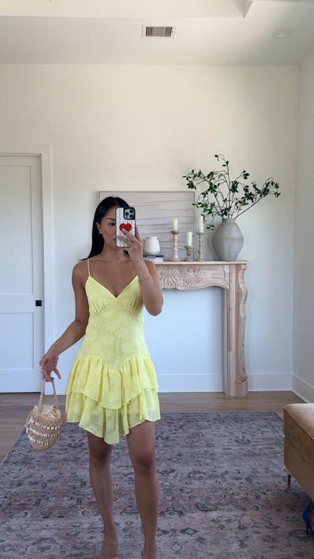 Detailed mini yellow dress from Target! 

Loving the color yellow for summer! This would be a great dress for vacation. 

Wearing XS for reference. 

#LTKStyleTip #LTKItBag 

#LTKSeasonal