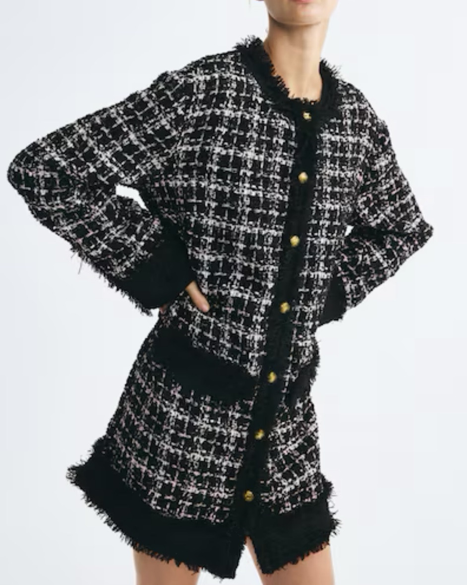 Boucle weave sweater dress