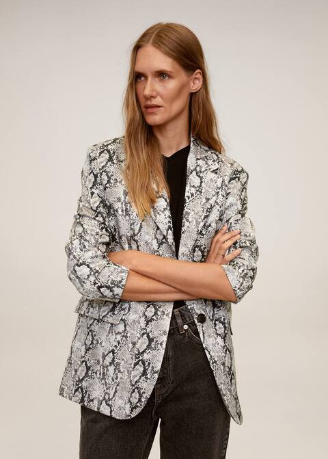 Snake print blazer | MANGO (UK)