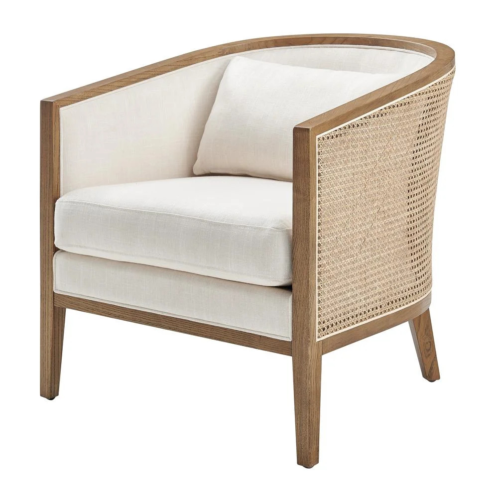 New Pacific Direct Tillman Accent Arm Chair w/ Rattan in Nettlewood Leg Color | Walmart (US)