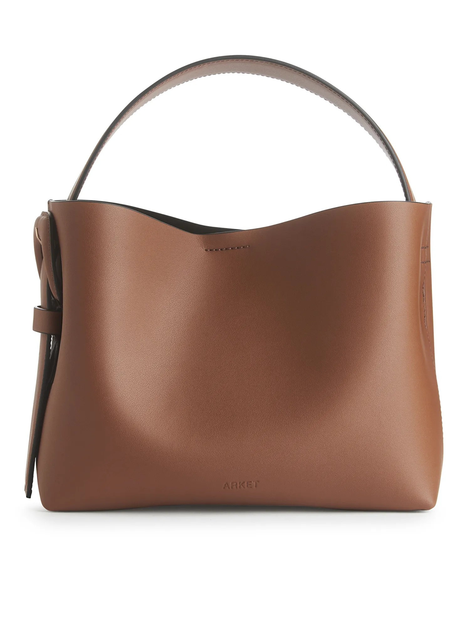 Rigid Leather Crossbody Bag - Brown - ARKET GB | ARKET (US&UK)