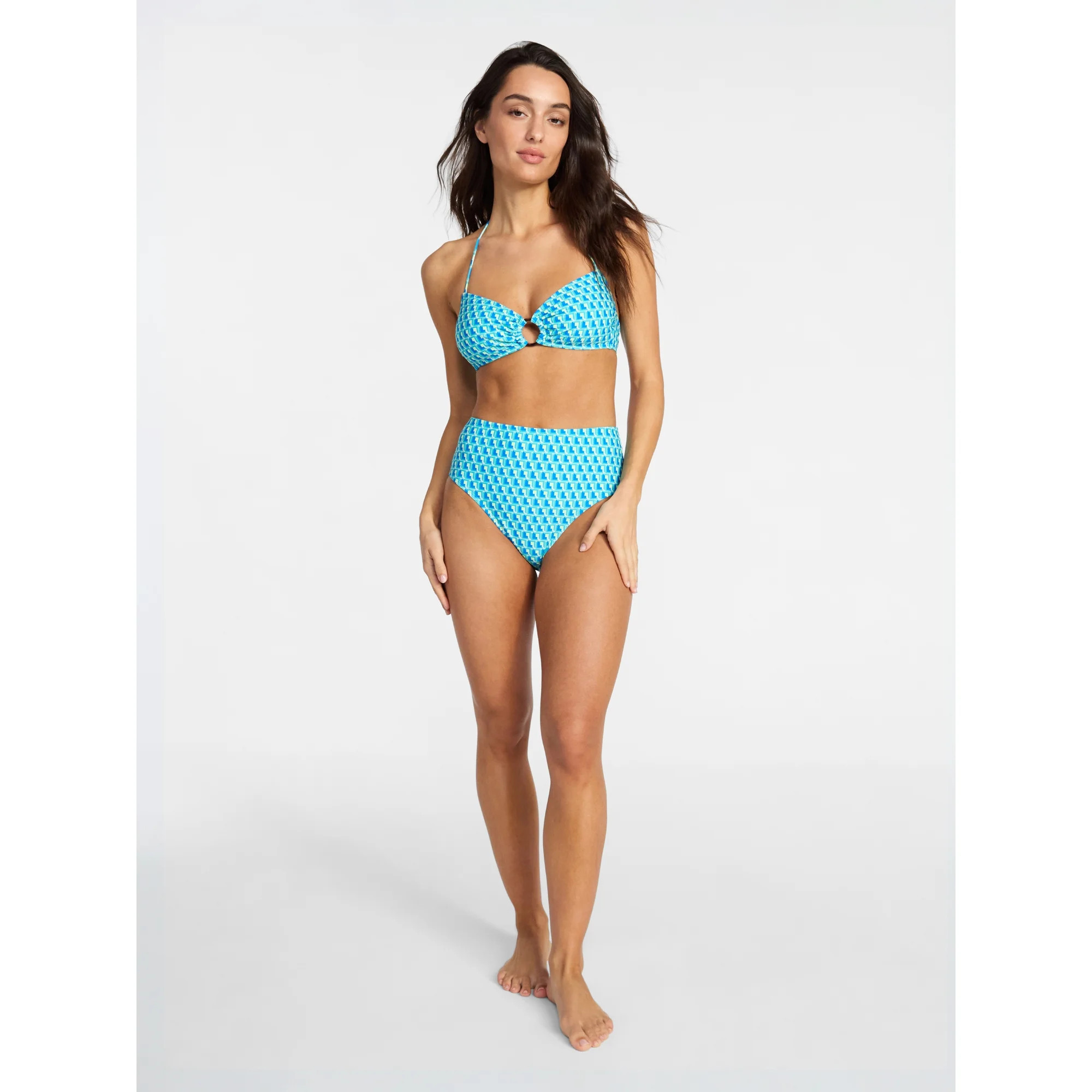 Time and Tru Women's and Women's Plus Abstract Print Bandeau Bikini Top, Sizes XS-3X, Family Swim | Walmart (US)