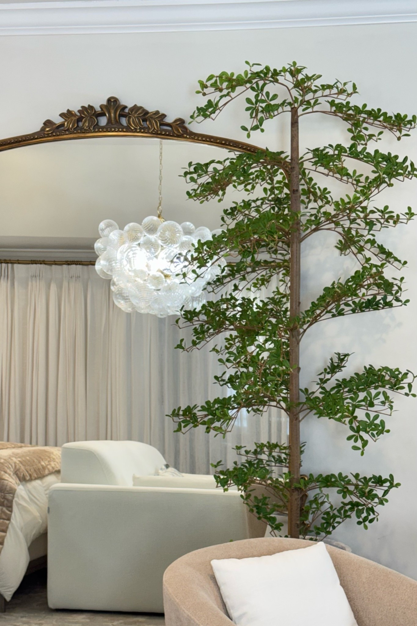 My bedroom | Mirror | Gloor Mirror | Olive tree | planter | Chandelier | white Sofa |

#LTKHome