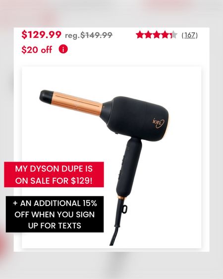 My Dyson dupe is on SALE for $129! Run! 🏃🏻‍♀️💨💨💨

+ AN ADDITIONAL 15% OFF WHEN YOU SIGN UP FOR TEXTS

Makes a great gift 🎁 

Amazon fashion. Target style. Walmart finds. Maternity. Plus size. Winter. Fall fashion. White dress. Fall outfit. SheIn. Old Navy. Patio furniture. Master bedroom. Nursery decor. Swimsuits. Jeans. Dresses. Nightstands. Sandals. Bikini. Sunglasses. Bedding. Dressers. Maxi dresses. Shorts. Daily Deals. Wedding guest dresses. Date night. white sneakers, sunglasses, cleaning. bodycon dress midi dress Open toe strappy heels. Short sleeve t-shirt dress Golden Goose dupes low top sneakers. belt bag Lightweight full zip track jacket Lululemon dupe graphic tee band tee Boyfriend jeans distressed jeans mom jeans Tula. Tan-luxe the face. Clear strappy heels. nursery decor. Baby nursery. Baby boy. Baseball cap baseball hat. Graphic tee. Graphic t-shirt. Loungewear. Leopard print sneakers. Joggers. Keurig coffee maker. Slippers. Blue light glasses. Sweatpants. Maternity. athleisure. Athletic wear. Quay sunglasses. Nude scoop neck bodysuit. Distressed denim. amazon finds. combat boots. family photos. walmart finds. target style. family photos outfits. Leather jacket. Home Decor. coffee table. dining room. kitchen decor. living room. bedroom. master bedroom. bathroom decor. nightsand. amazon home. home office. Disney. Gifts for him. Gifts for her. tablescape. Curtains. Apple Watch Bands. Hospital Bag. Slippers. Pantry Organization. Accent Chair. Farmhouse Decor. Sectional Sofa. Entryway Table. Designer inspired. Designer dupes. Patio Inspo. Patio ideas. Pampas grass.

#LTKsalealert #LTKunder50 #LTKstyletip #LTKbeauty #LTKbrasil #LTKbump #LTKcurves #LTKeurope #LTKfamily #LTKfit #LTKhome #LTKitbag #LTKkids #LTKmens #LTKbaby #LTKshoecrush #LTKswim #LTKtravel #LTKunder100 #LTKworkwear #LTKwedding #LTKSeasonal  #LTKU #LTKHoliday #LTKCyberweek #LTKGiftGuide #LTKxAF 
