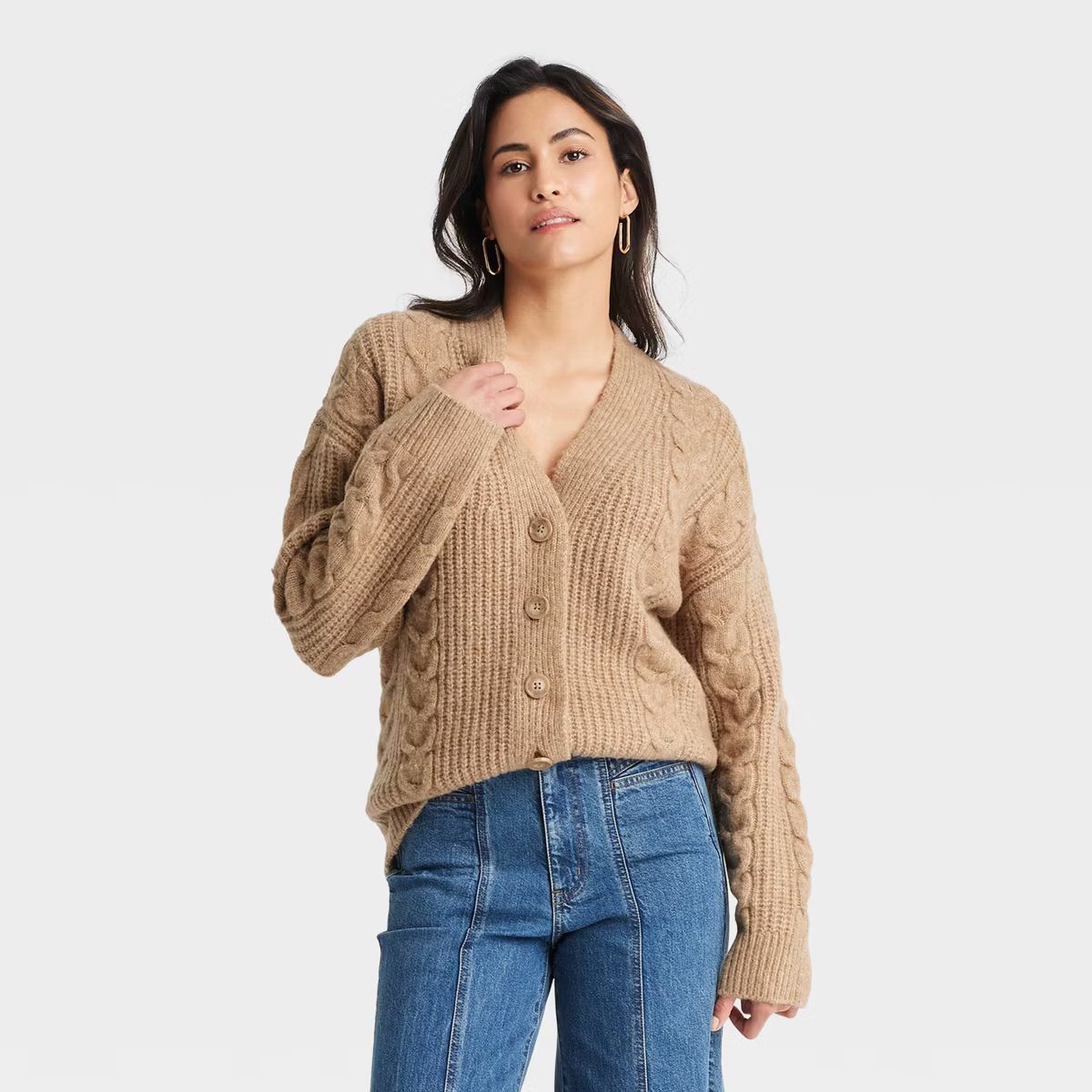 Women's Cozy Knit Cable Stitch Cardigan - Universal Thread™ | Target