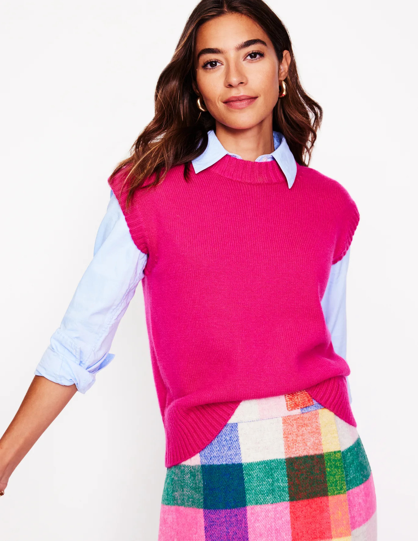 Chunky Cashmere Crew Neck Tank | Boden (US)