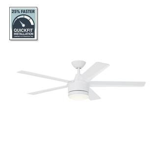 Home Decorators Collection Merwry 52 in. Integrated LED Indoor White Ceiling Fan with Light Kit a... | The Home Depot