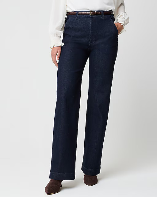 High-rise wide-leg trouser jean in all-day stretch | J.Crew Factory