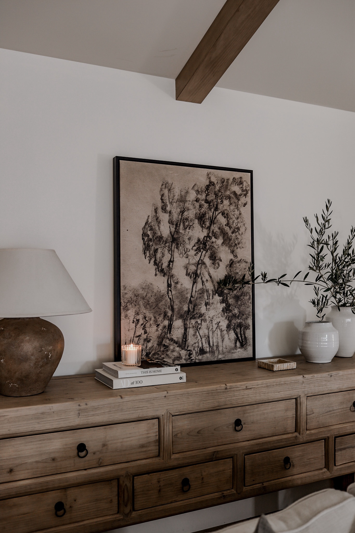 Shop our living room console table! Summer Birch art is 40x30" black float frame canvas - up to 50% OFF now! 

#LTKHome