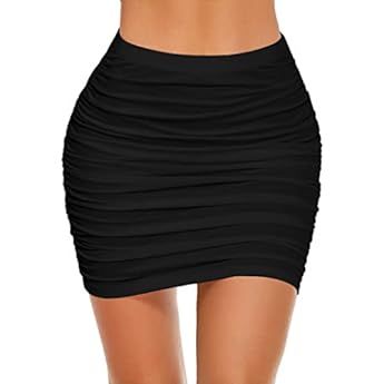 Verdusa Women's Elegant Ruched High Waist Bodycon Wrap Mini Skirt | Amazon (US)