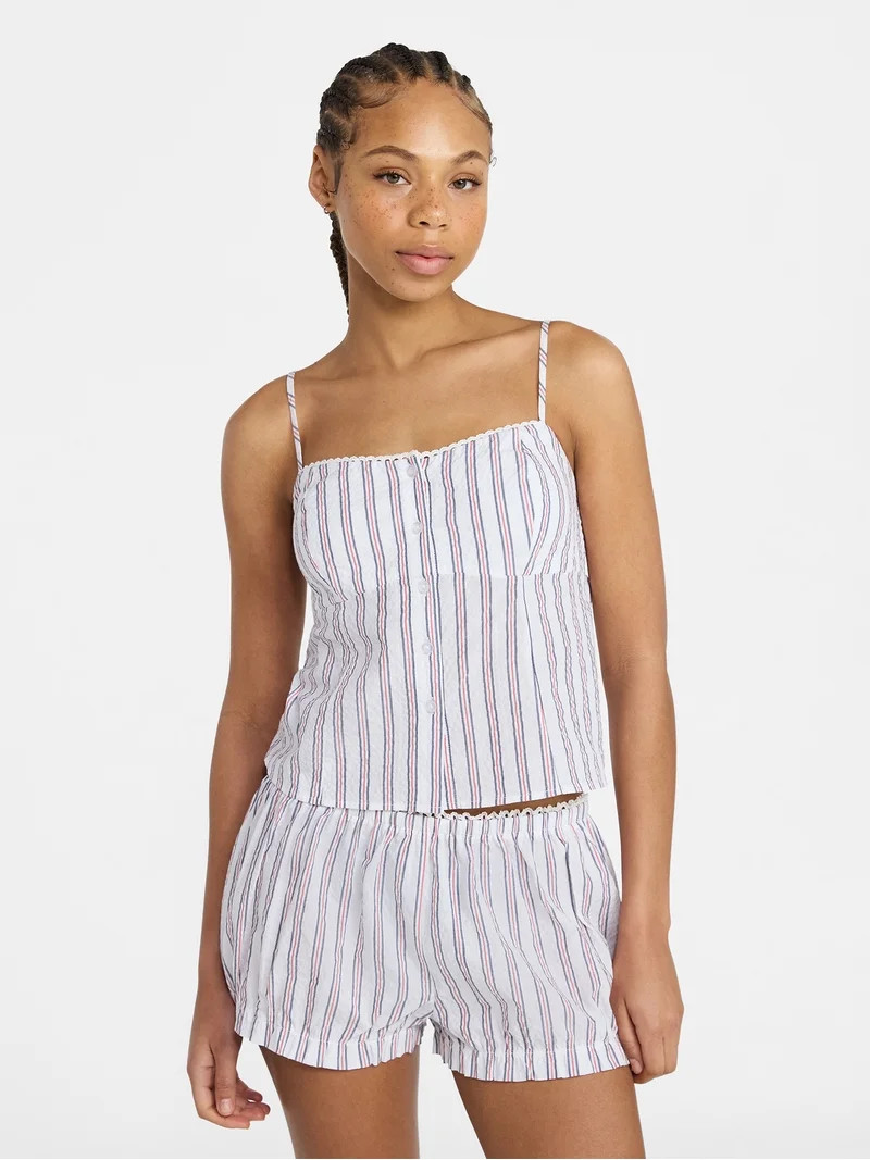 No Boundaries Cami Top and Bloomer Shorts Sleep Set, 2-Piece, Women's XS-XXL | Walmart (US)