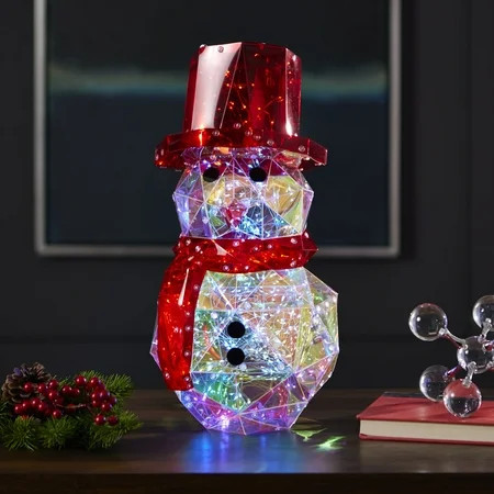 Seasonal LLC Christmas LED Lights - Prismatic Iridescent Snowman 16" | Walmart (US)