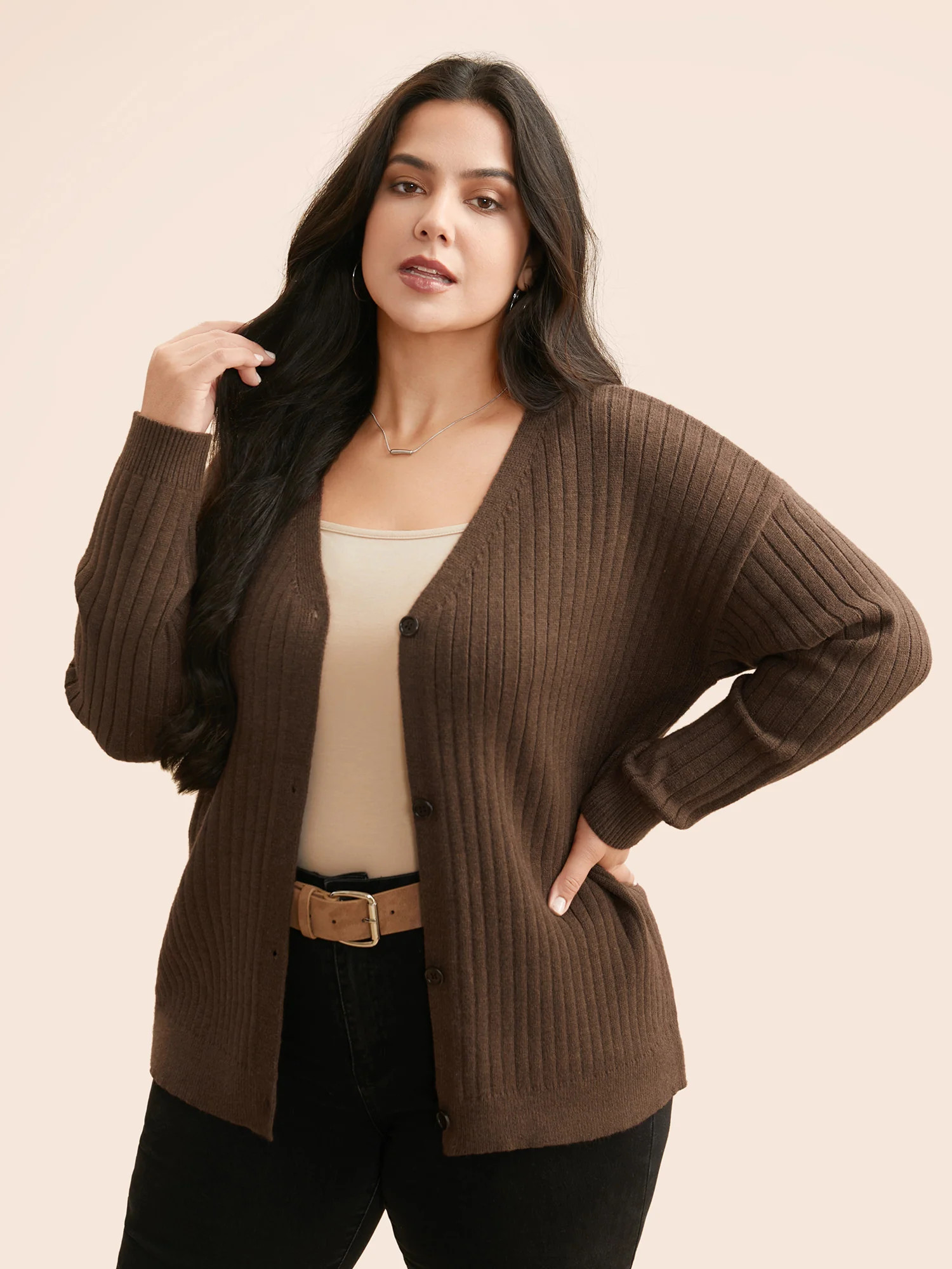 Supersoft V-Neck Cable Knit Cardigan | Bloomchic