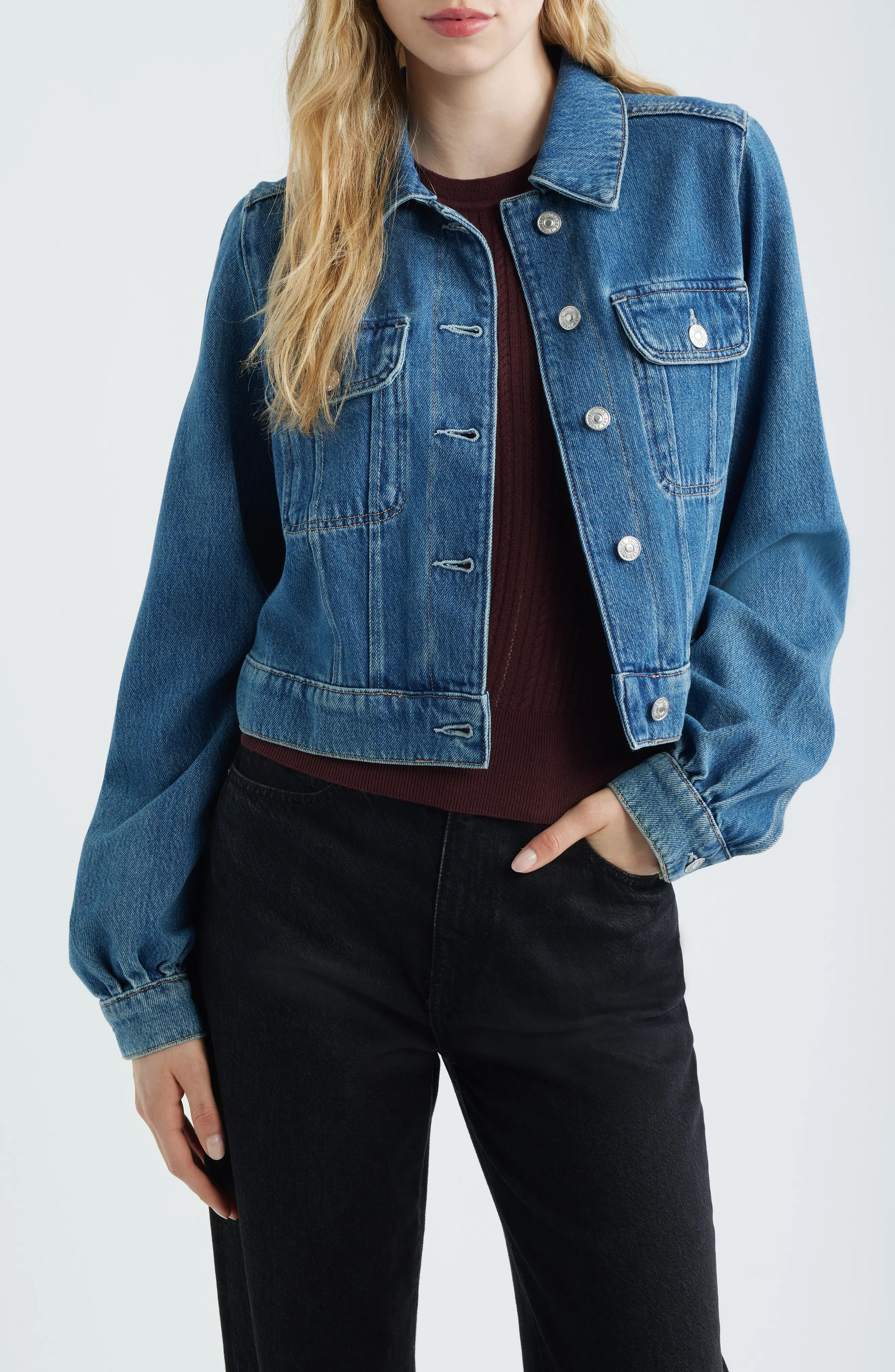 Pacey Crop Denim Jacket (Women) | Nordstrom | Nordstrom