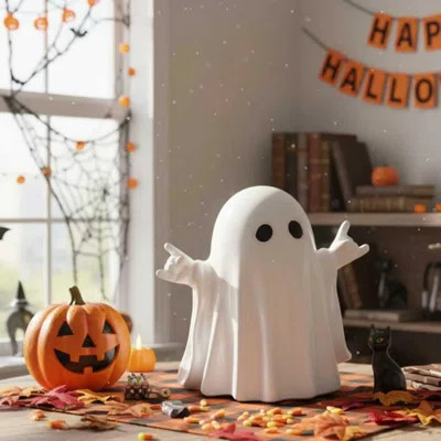 Halloween Ghost Figurine - Ceramic Craftsmanship, Exquisite Hand-Painted Details, Versatile Indoor Decor & Gift | Wayfair North America
