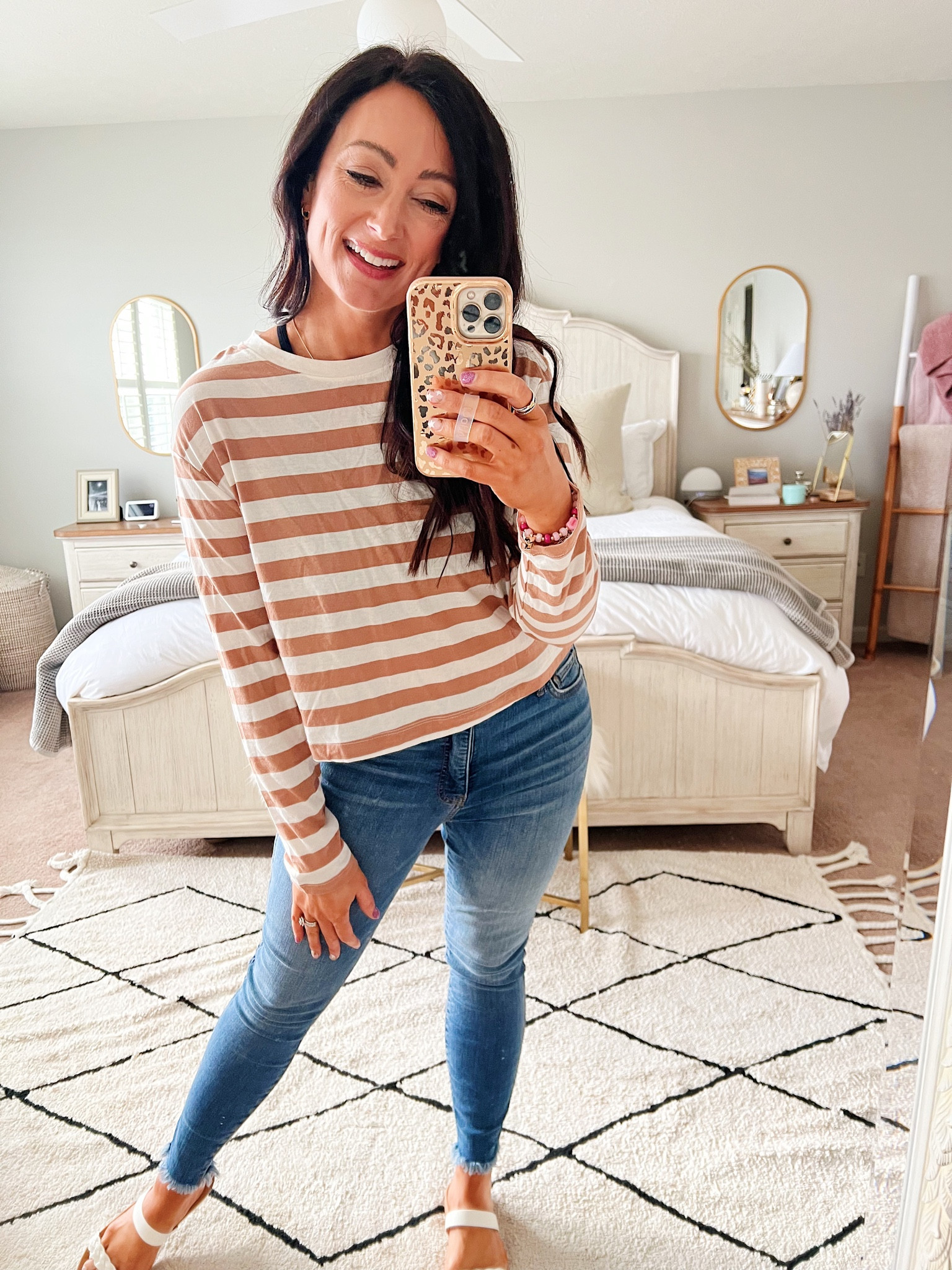 • medium tee - definitely size up one 
• size 4 denim

#LTKstyletip #LTKunder50 #LTKFind