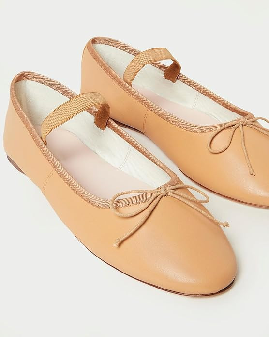 Woven Ballet Flats for Women Almond Toe Mary Jane Flats Stretch Band Bow Ballerina Shoes | Amazon (US)