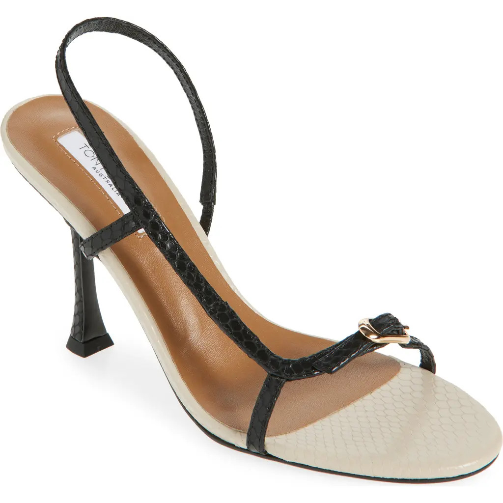 Tony Bianco Snakeskin Embossed Slingback Sandal in Black at Nordstrom Rack, Size 8.5 | Nordstrom Rack