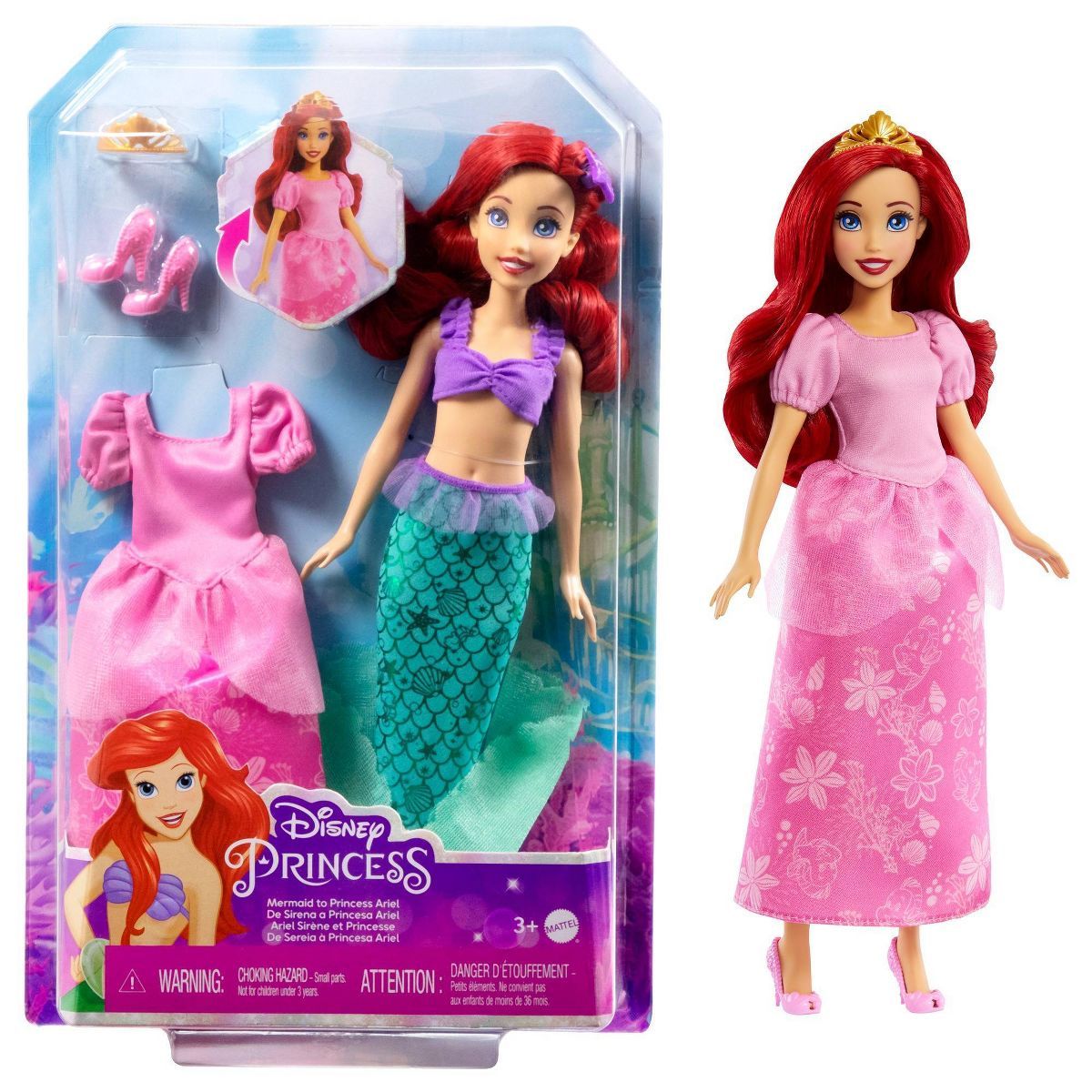 Disney Princess Ariel 2-in-1 Mermaid to Princess Doll | Target