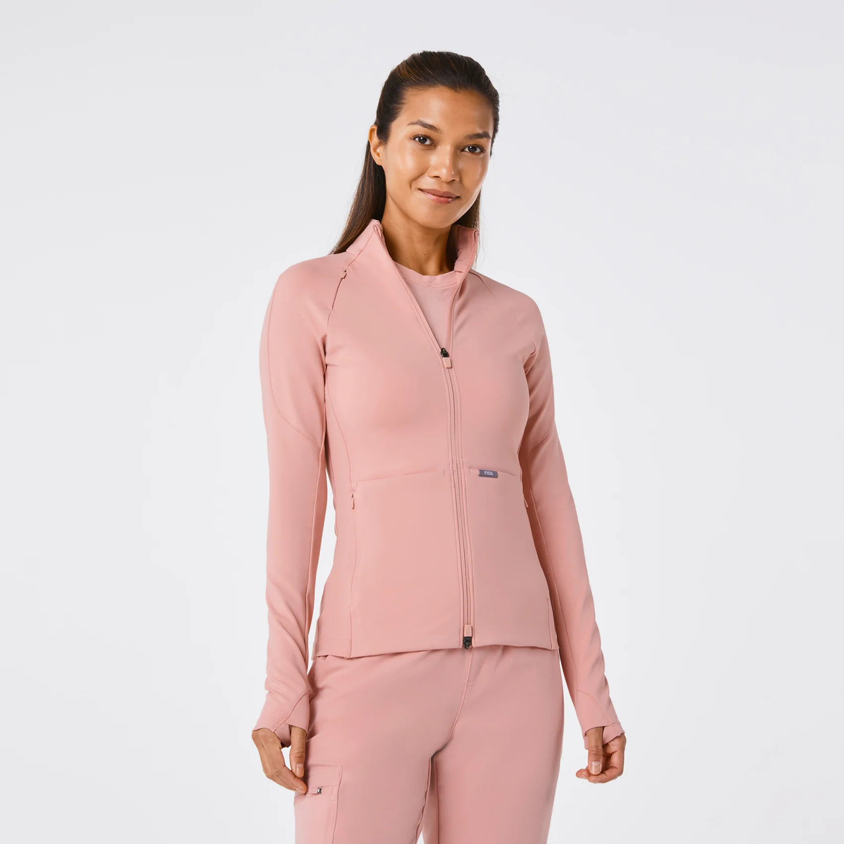 On-Shift ContourKnit Jacket™ - Pink Sand · FIGS | FIGS