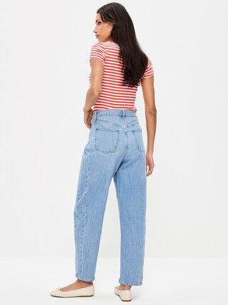 High-Waisted Barrel Ankle Jeans | Old Navy (US)