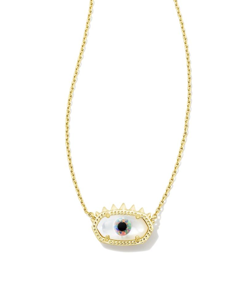 Elisa Gold Evil Eye Short Pendant Necklace in Ivory Mother-of-Pearl | Kendra Scott