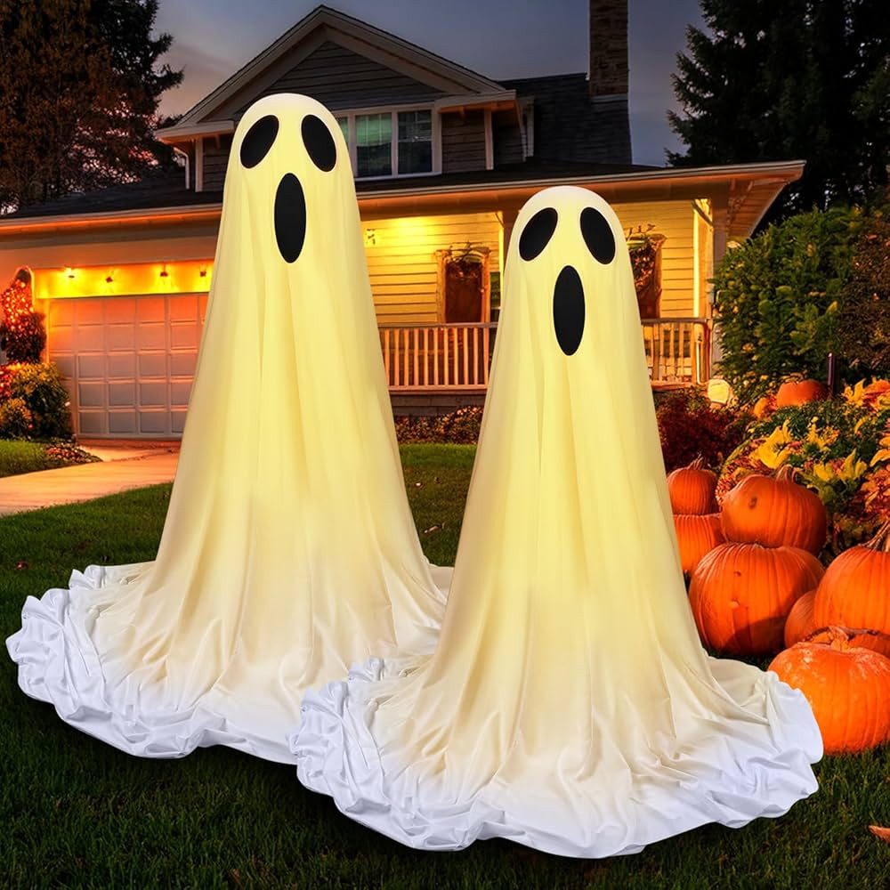 2 Packs Halloween Decorations Outdoor,69'Halloween Party Decorations Indoor,Spooky Ghost Hallowee... | Amazon (US)
