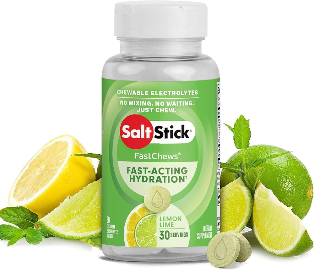 SaltStick Electrolyte FastChews - 60 Count Lemon Lime Flavor - Chewable Electrolyte Tablets for H... | Amazon (US)