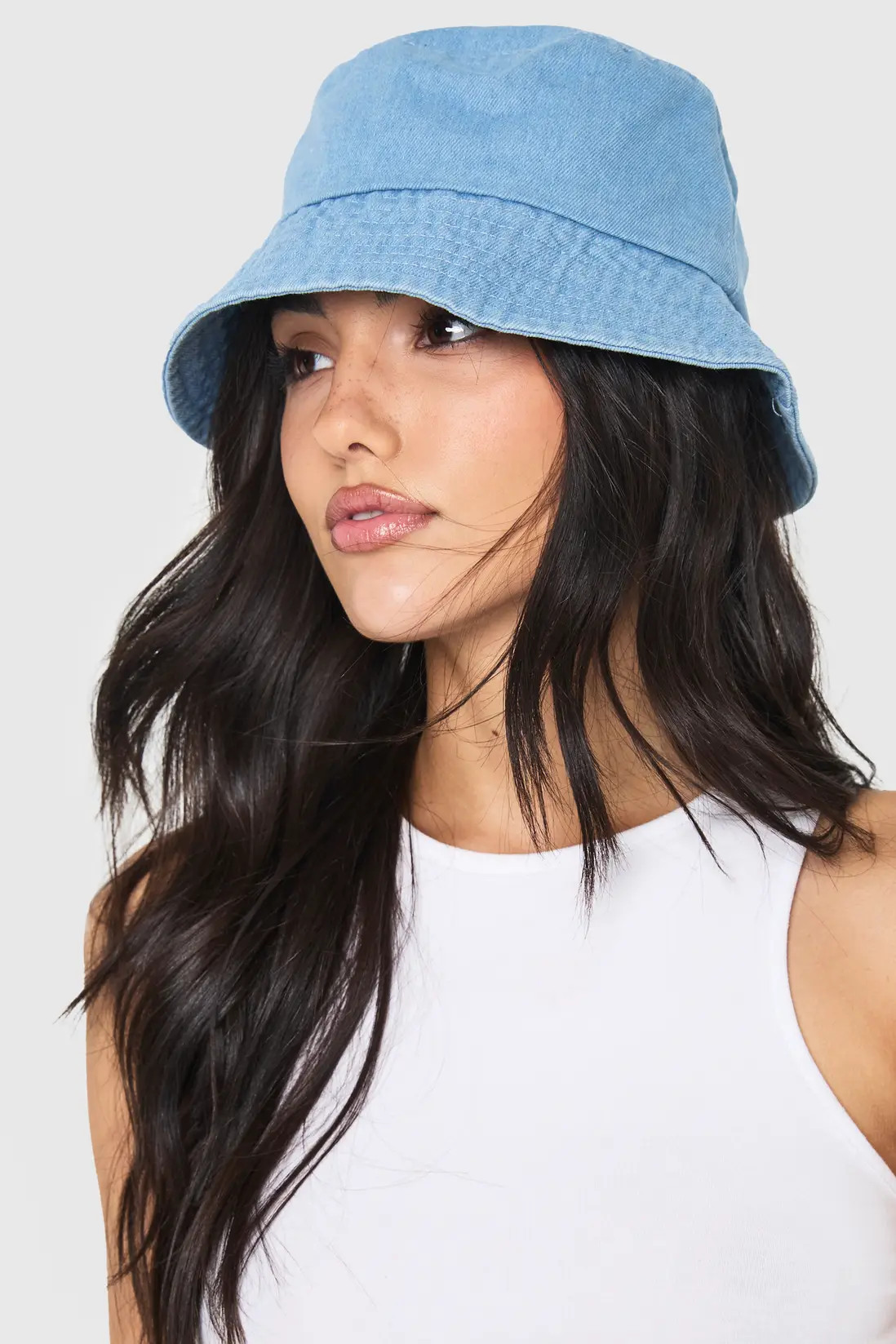 Light Wash Light Wash Denim Bucket Hat | Boohoo USA | boohoo (US & Canada)