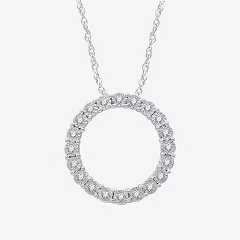 YES PLEASE! Womens 1/10 CT. T.W. Genuine Diamond Sterling Silver Pendant Necklace | JCPenney
