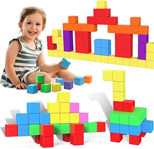 54 PCS Magnetic Blocks, Large Magnetic Building Blocks for Toddlers 3+, Montessori Toys, Magnetic... | Amazon (US)