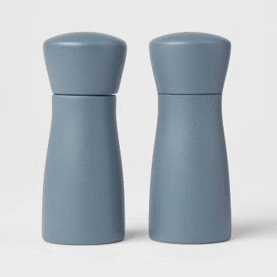 2pc Acacia Indented Salt and Pepper Grinder Set Blue - Threshold™ | Target