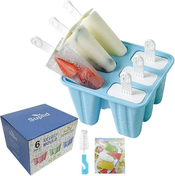 Ice Lolly Mould 6 Pieces Reusable Silicone Popsicle Mold Easy to Remove Ice Lolly Maker - BPA Fre... | Amazon (UK)