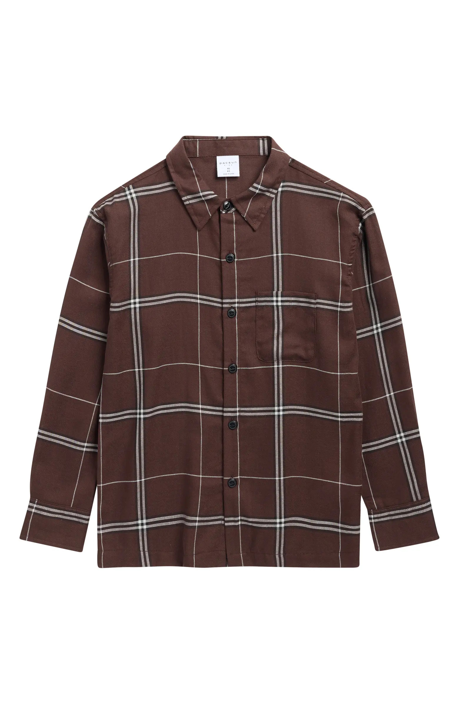 PacSun Kids' Plaid Cotton Flannel Button-Up Shirt | Nordstrom | Nordstrom