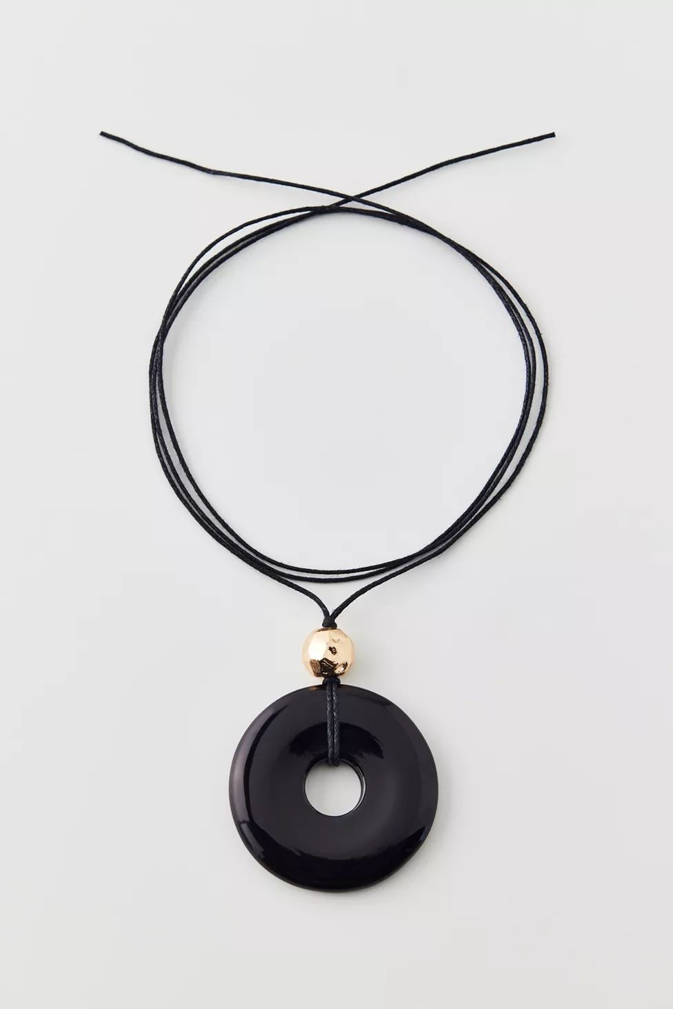 Round Pendant Corded Wrap Necklace | Urban Outfitters (US and RoW)