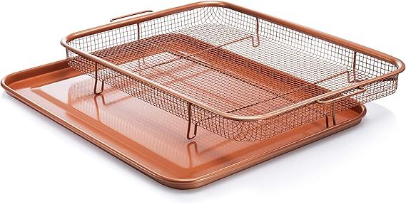 Gotham Steel, 2 Piece Nonstick Copper Crisper Tray and Basket, Air Fry in your Oven, for Baking a... | Amazon (US)