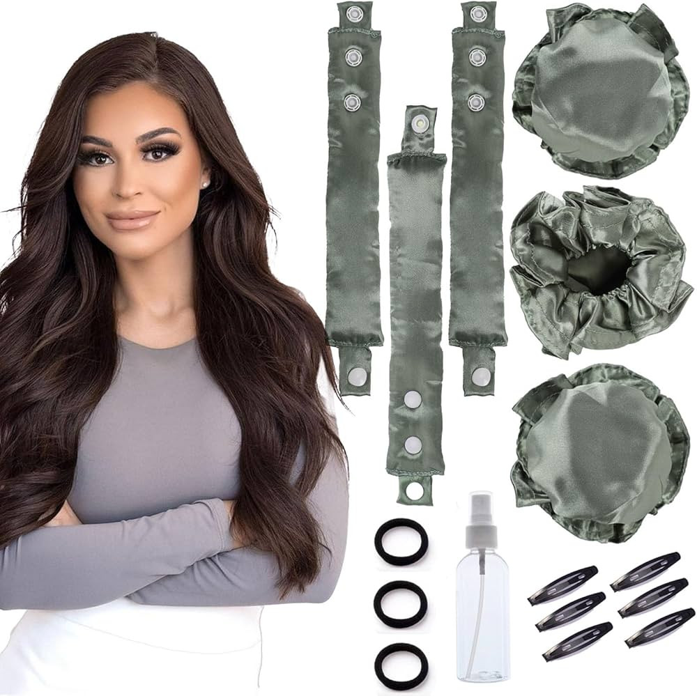 3 Sets Satin Heatless Curlers to Sleep in Bun Bons Heatless Curling Set Silk Harmless Hair Curls ... | Amazon (US)