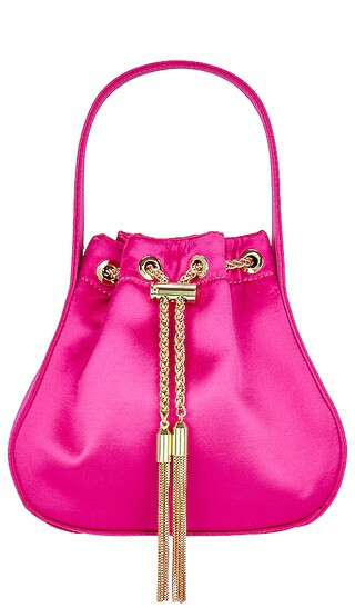 Miki Drawstring Satin Bag in Fuchsia | Revolve Clothing (Global)