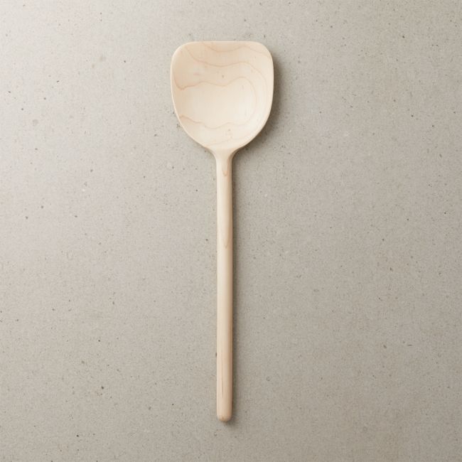 Wide Maple Wood Spoon | CB2