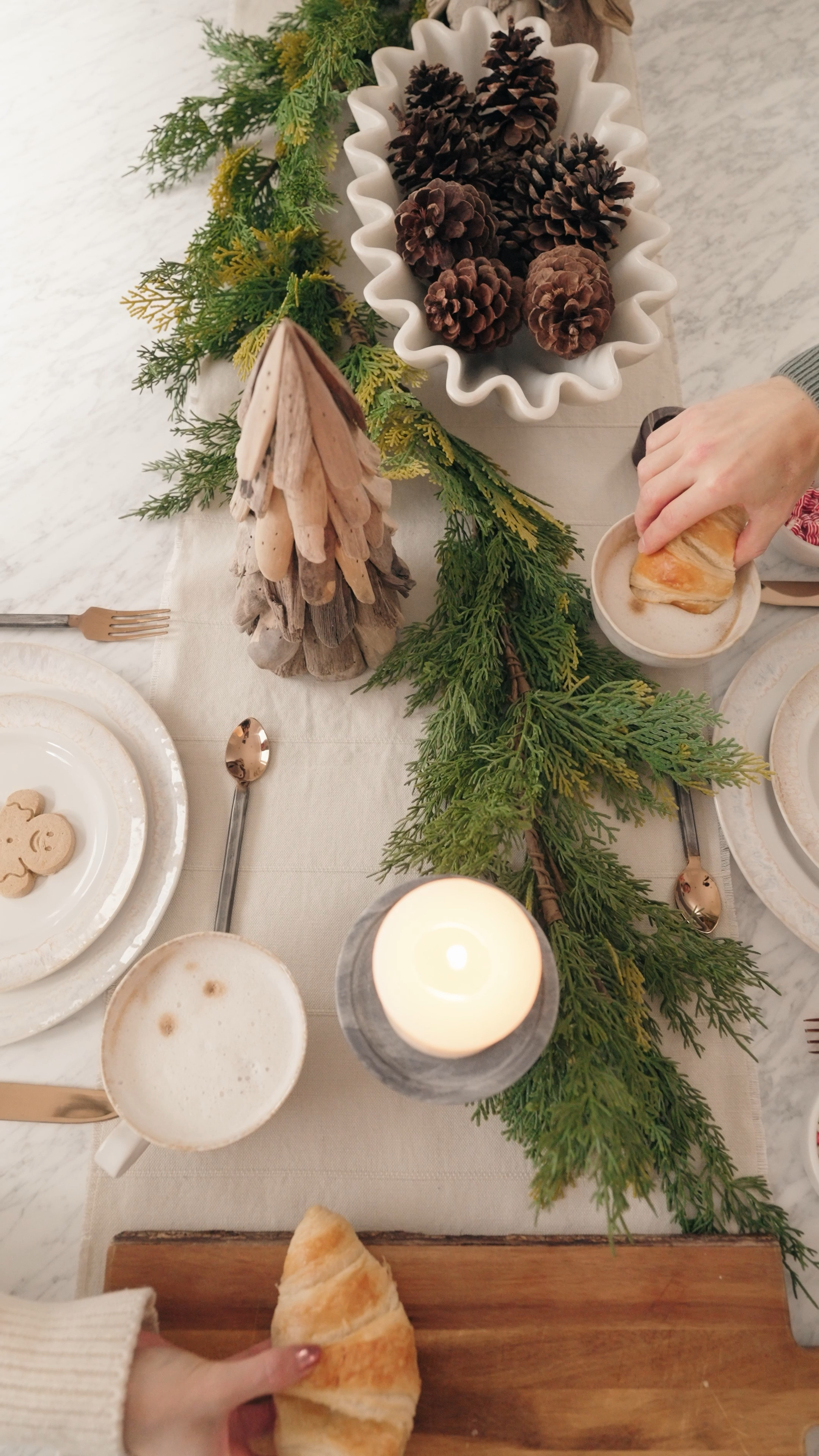 There's something about the holidays that makes every morning feel extra special. Slowing down this morning in our @arhaus dining room with croissants and coffee. The Lunden dining chairs make for the coziest seating and I love how they pair with the Finnley dining table to complete this dining space. 

#LTKHoliday #LTKSeasonal